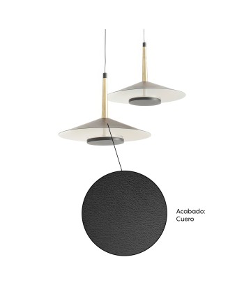 ORION * COLGANTE LED NEGRO/CUERO  2L*8W 3000K